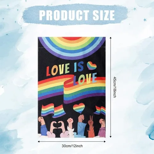 Pride Garden Flag, Love is Love Progress Pride Flag Lgbtq Pride, 12 x 18 Inch XXQ