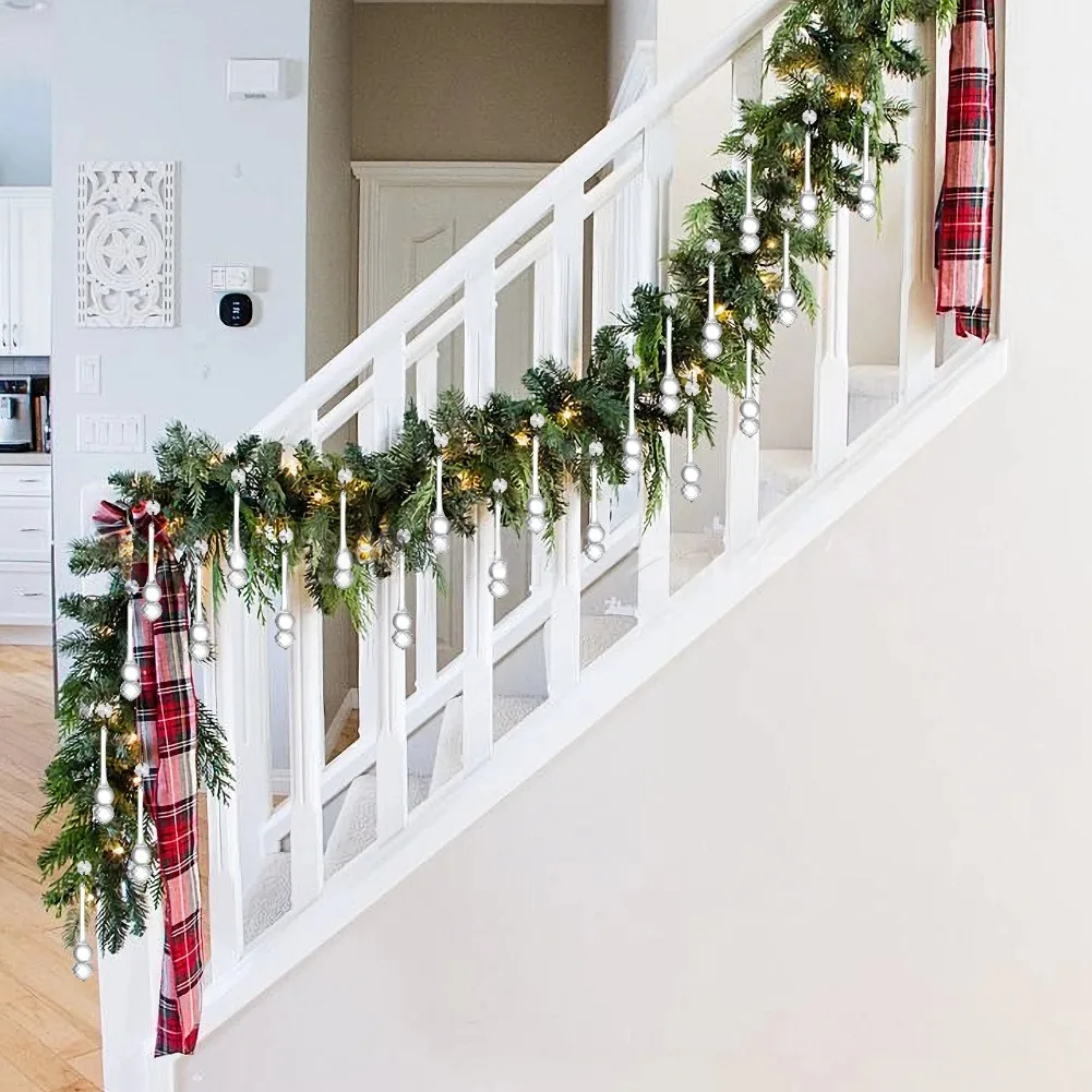 20 قطعة شفافة عيد الميلاد الدمعة حلي معلقة الزجاج قطرة المطر عيد الميلاد الحلي الإضاءة قلادة اللؤلؤ إكسسوارات الستائر