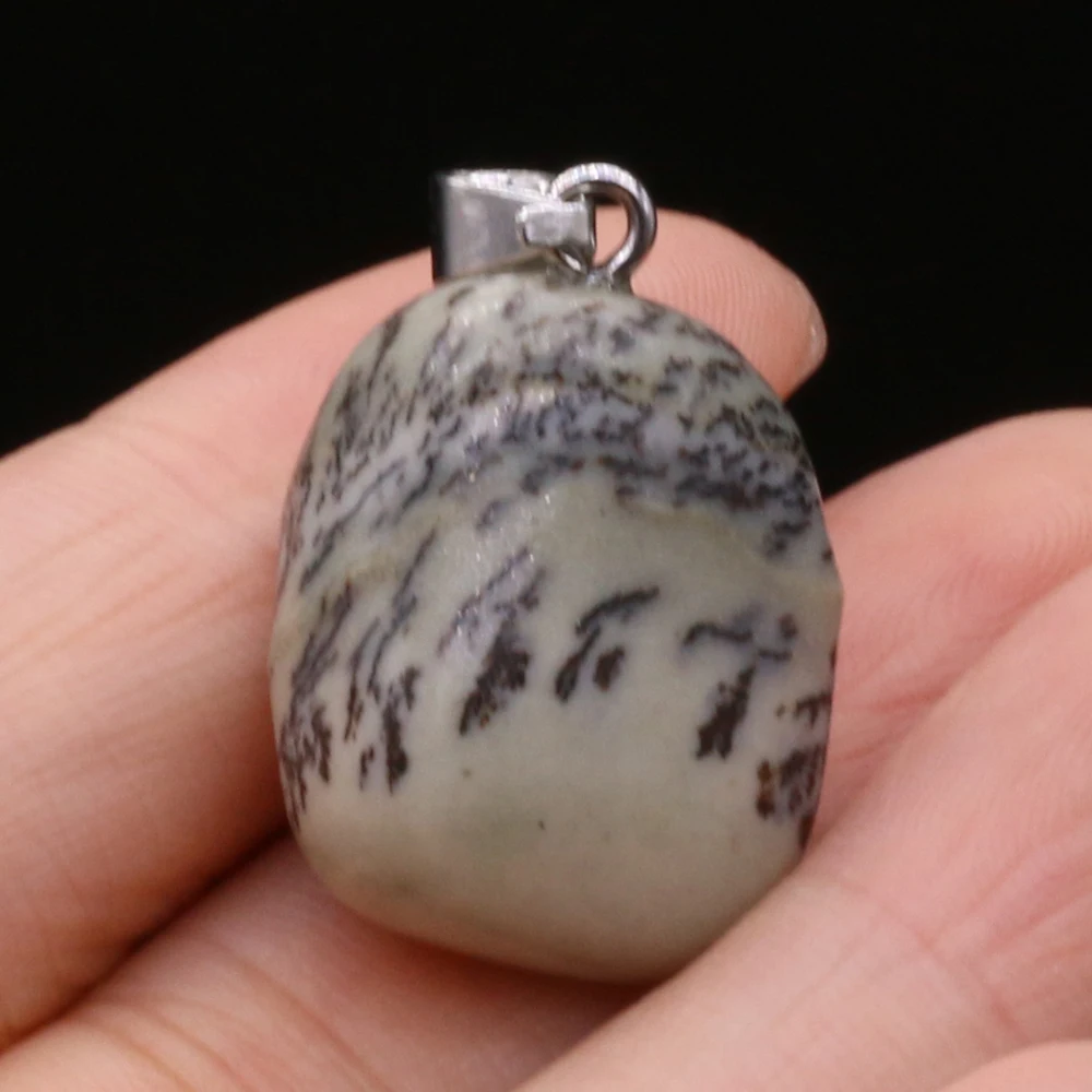 Natural Semi-precious Stone Pendant Irregular Cherry Blossom Agate for DIY Jewelry Making Necklace Size15x20-18x25