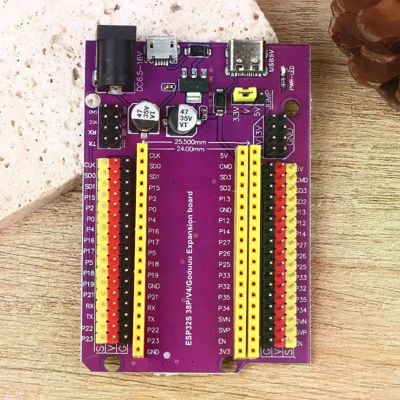 ESP32/ESP32-S Development Extension Board 38-Pin With Triple Power Input (Type-C/Micro USB/DC) For Stable DIY Applications