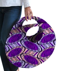 Round Beach Bag Vintage Handmade Woven Shoulder Bag Bohemian Summer Vacation Casual Bags Colorful Clutch for Party Wyb525