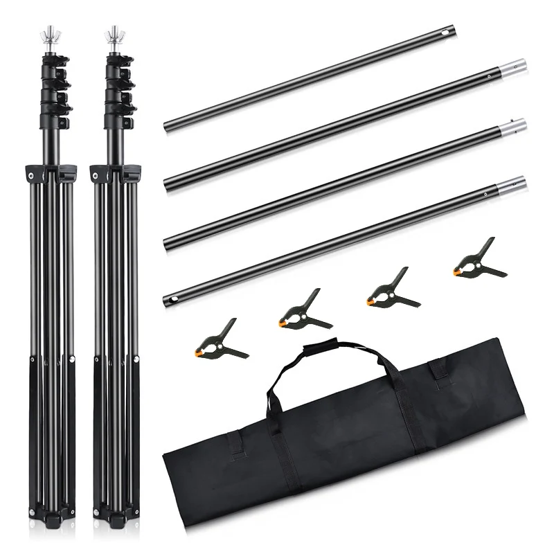 Fusitu 사진 스튜디오 배경 스탠드, 사진 비디오 스튜디오 배경 스탠드, 배경 지지대 키트, 풍경 선반 프레임 조명 키트