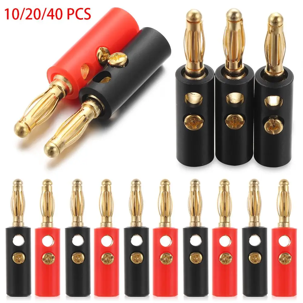 

Screw Speakers Accessories Gold Plated Banana Plugs Audio Jack Speaker Plugs Wire Cable Connector