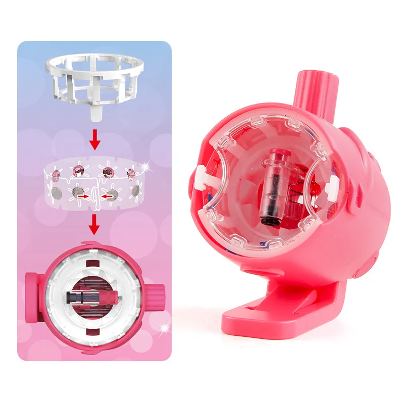 Hair Nail Drilling Machine with Diamond Stickers New Girls' Home Style Hair Accessories Handheld Diamond Nail Machine Beauty Toy