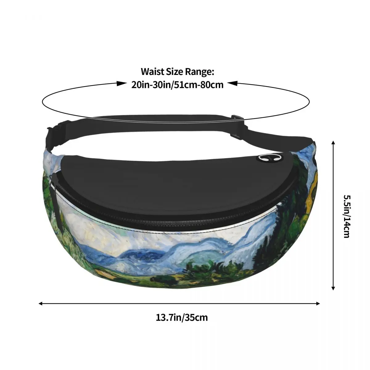 Wheat Field With Cypresses Fanny Pack Men Women Fashion Vincent Van Gogh Crossbody Waist Bag for Running Phone Money Pouch