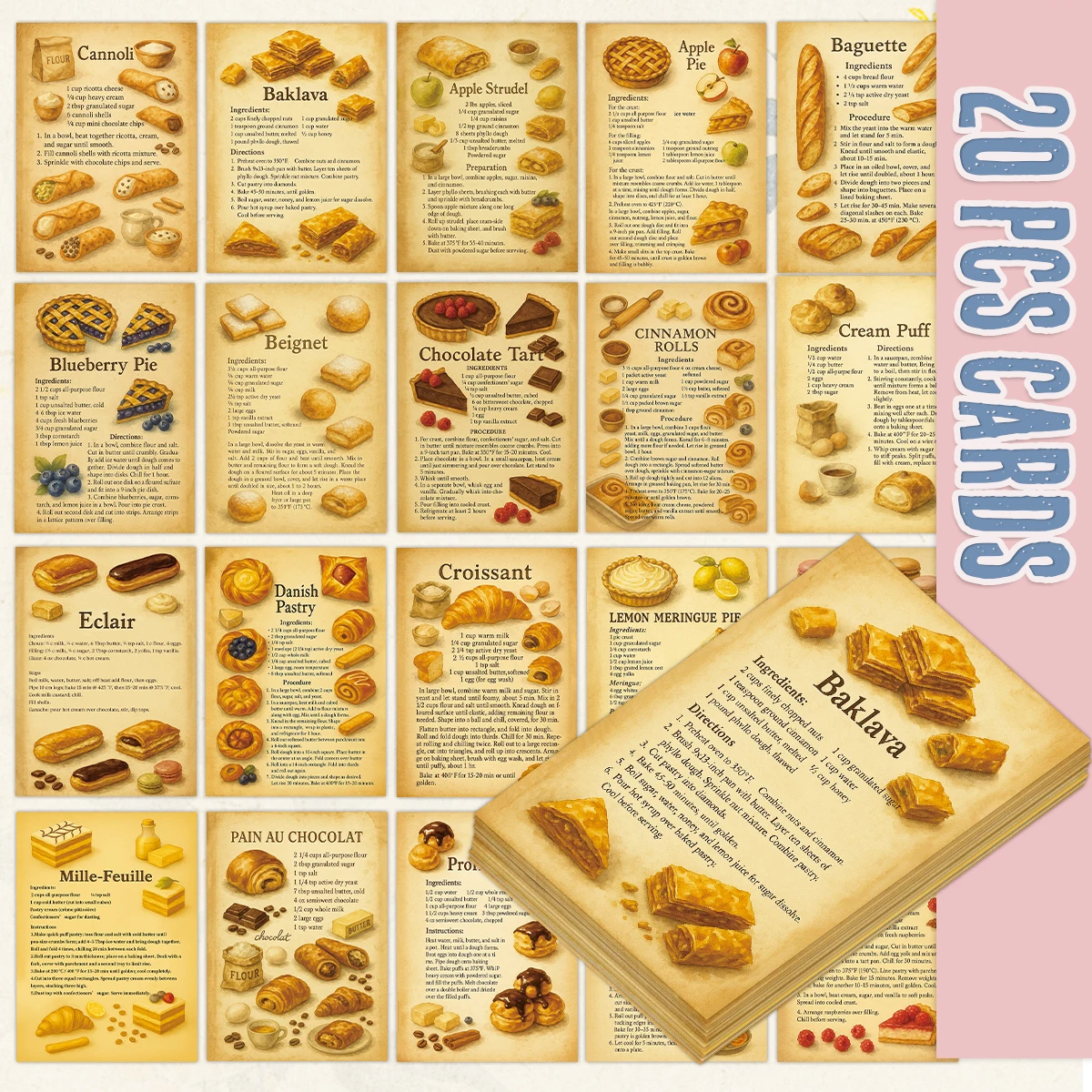 20 adet tatlı tarifi kartları, - Cocktail Recipe Book incelemesi ve fiyatı