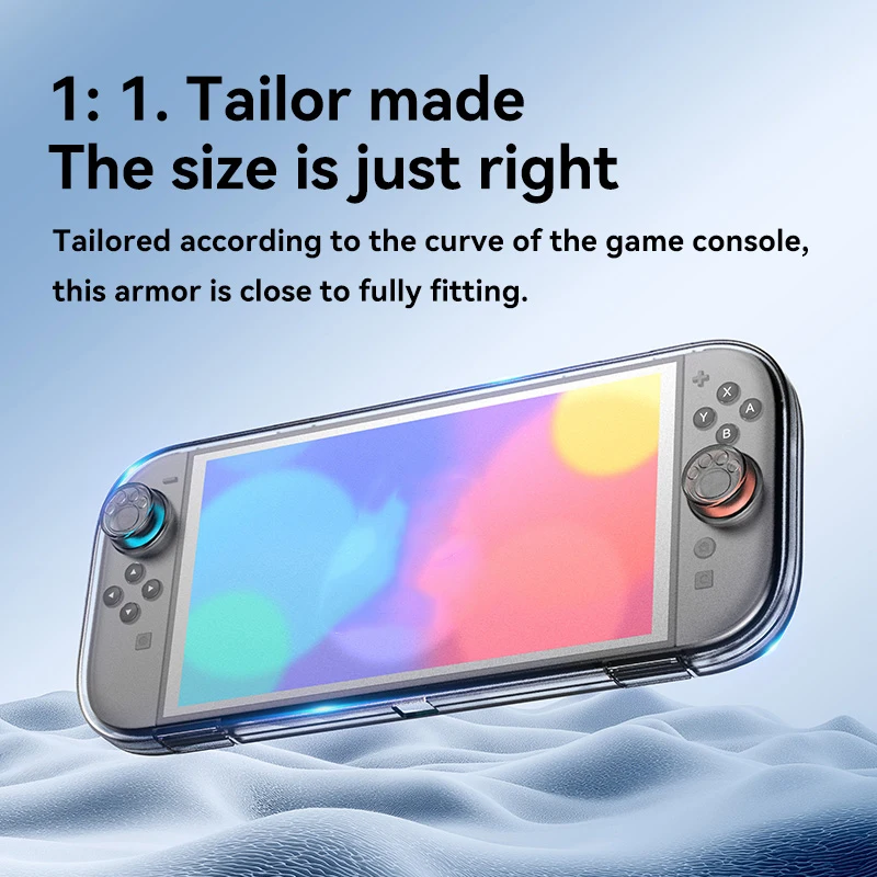 Transparent Full Protection Cover Case for Nintendo Switch 2 Console Storage Box w/ 14 Game Cards Slots and Free Thumb Stick Cap