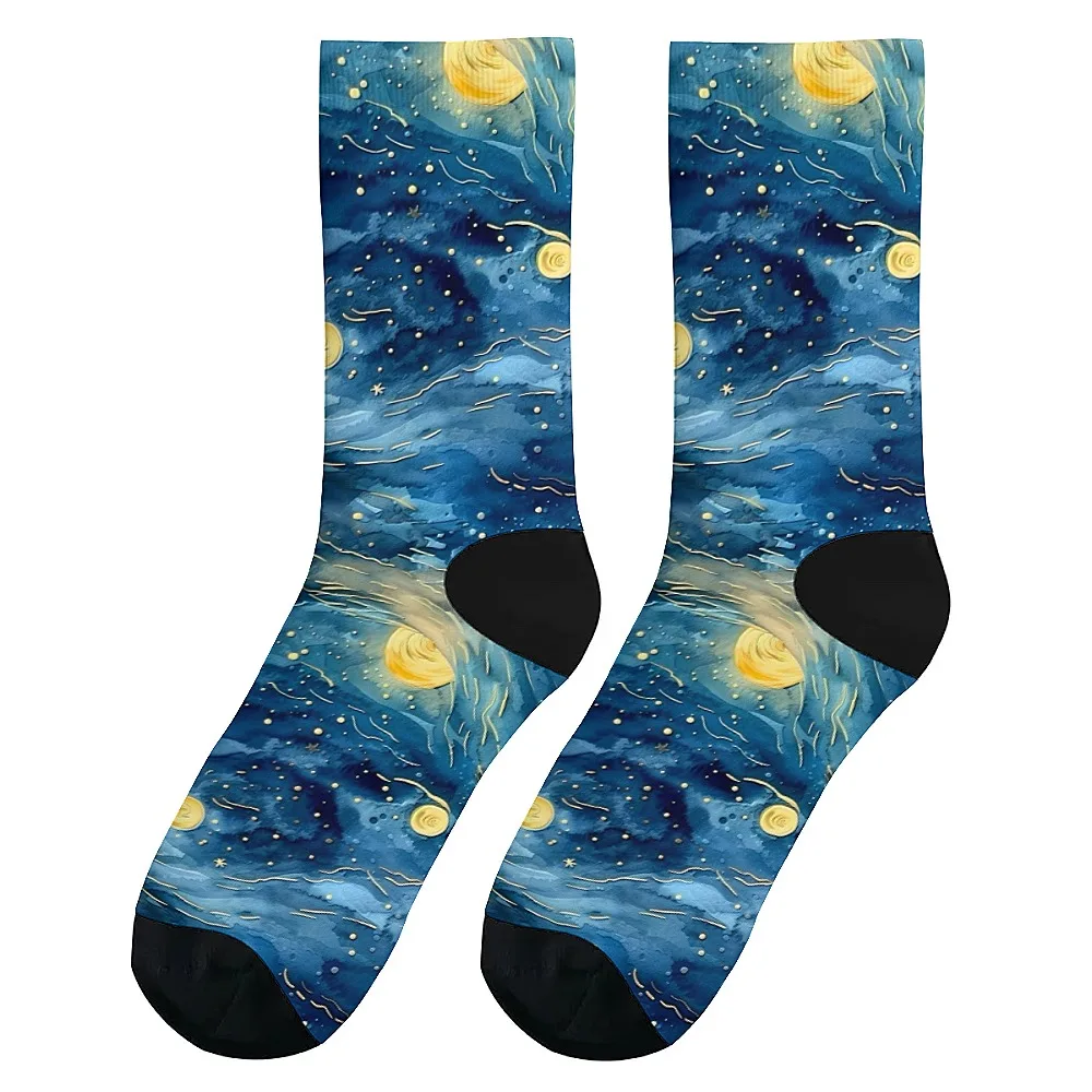 

Funny creativity art Versatilemen's novelty midtube socks fashionable and cute versatile style breathable and warm perfect gift