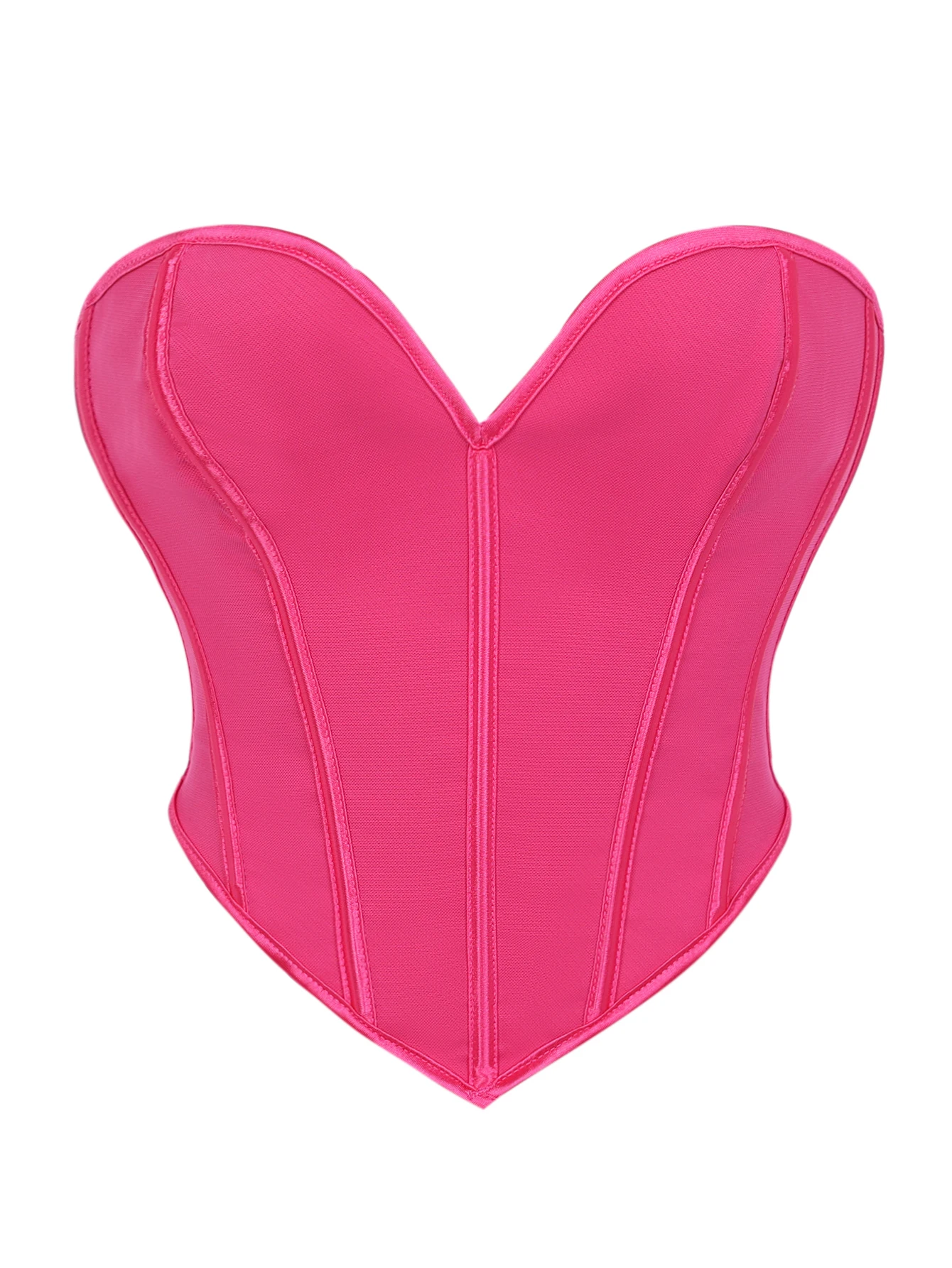 Damen trägerloses Sweetheart-Ausschnitt-Korsett-Top aus festem Webstoff mit Schnürung am Rücken, ohne Polsterung. – Detail 30