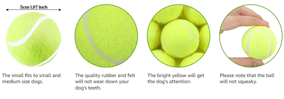 Tennisbälle für Hunde, 2-Zoll-Größe, kompatibel mit den meisten automatischen Ballwerfer, Ideen für kleine Hunde (12 Bälle nur) – Detail 3