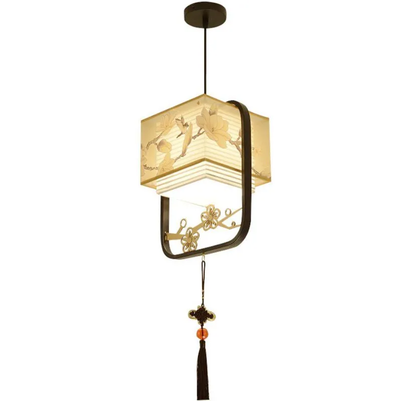 Modern Minimalist Single Head Iron Pendant Light for Bedroom Bar Cafe Hallway Study Dining Room New Chinese Style Creative