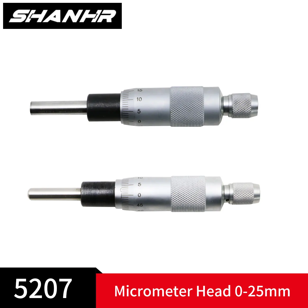 SHANHR 0-25 mm 0.01 mm Mini Metal Precise Micrometer Head with Knurled Adjustment Knob Measurement Tool