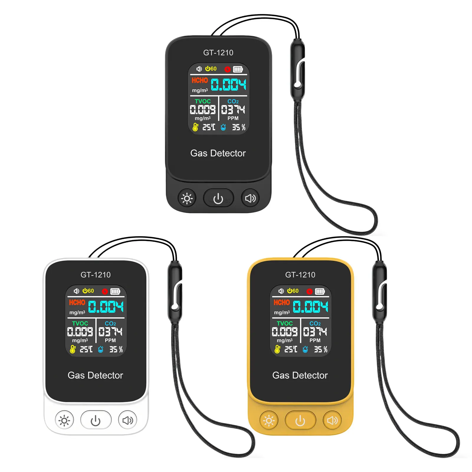 GT-1210 5 in 1 Air Quality Detector Multifunctional Gas Tester for Home Office Industrial Use