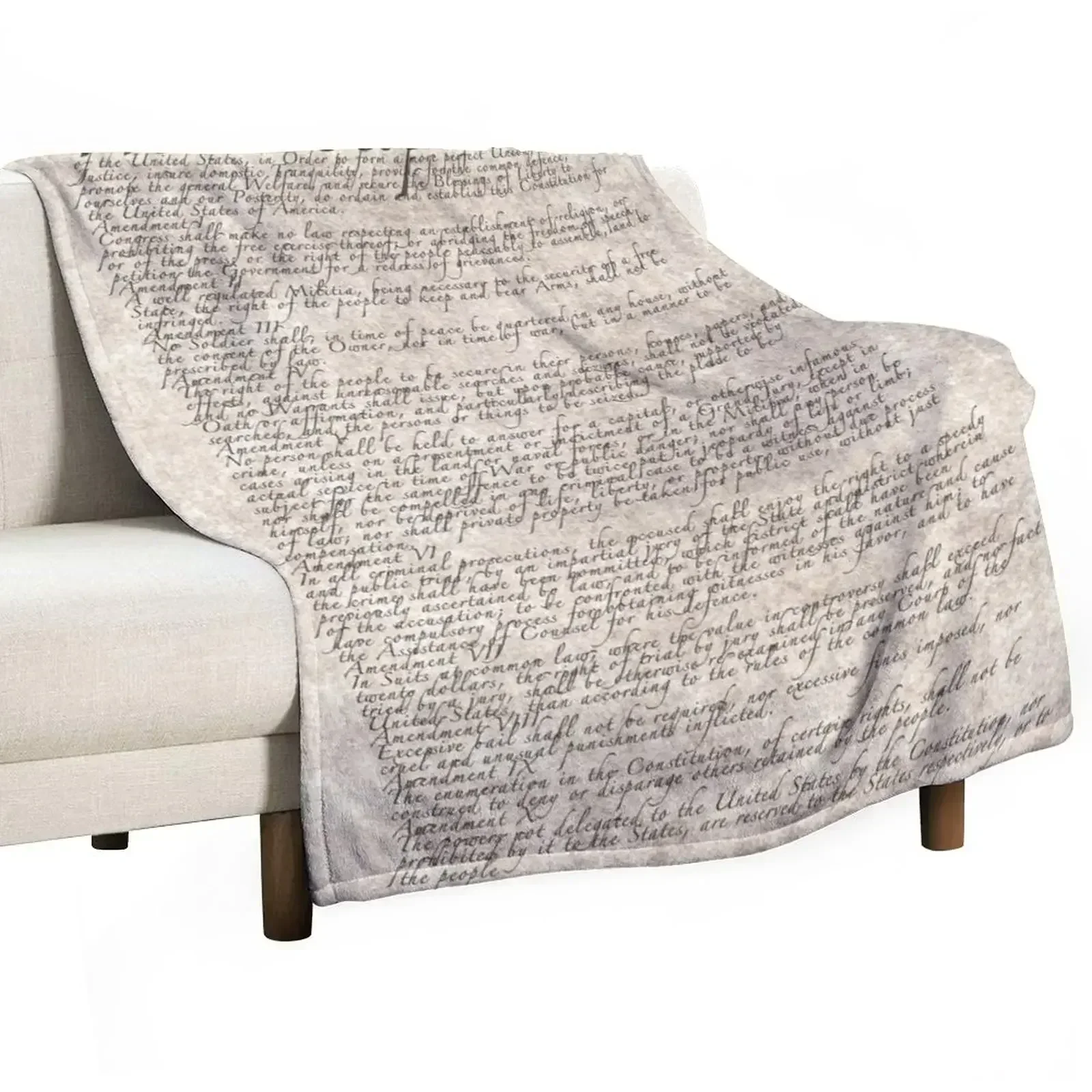 US Constitution The Bill of Rights on parchment paper Throw Blanket Warm Comfortable Blanket for Office Napping