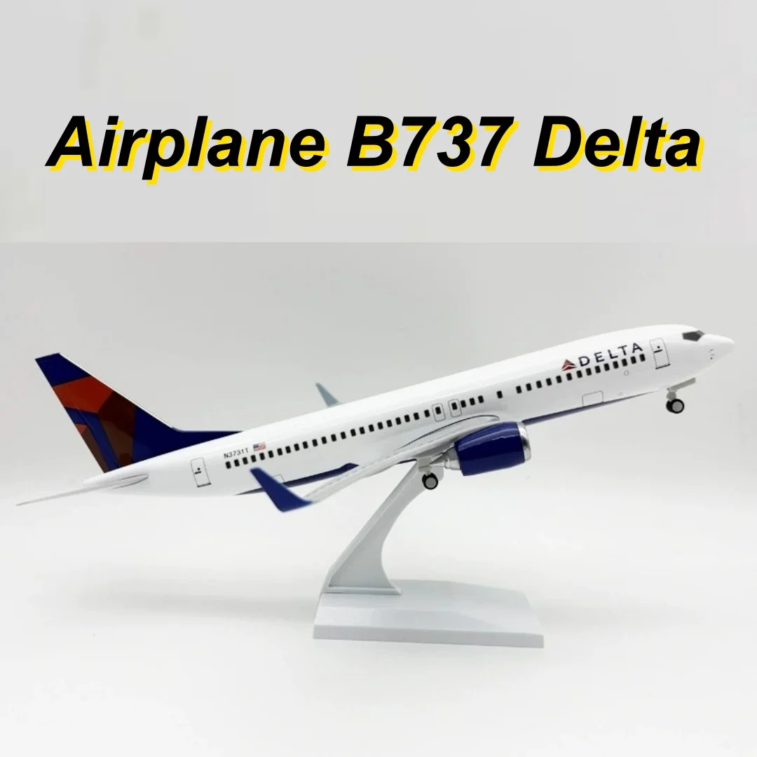 

B737 30cm Delta Airways Airplane Diecast Resin Scale Aircraft Model With Plane Stand Desktop Display for Adults Gifts