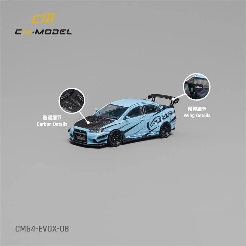 

CM MODEL 1:64 Lancer EvoX Varis Blue Diecast Model Car