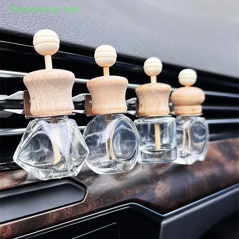 Air Freshener Car Perfume Clip Essential Oil Diffuser Vent Empty Glass Bottle Decoration Aromatherapy Glass Bottle