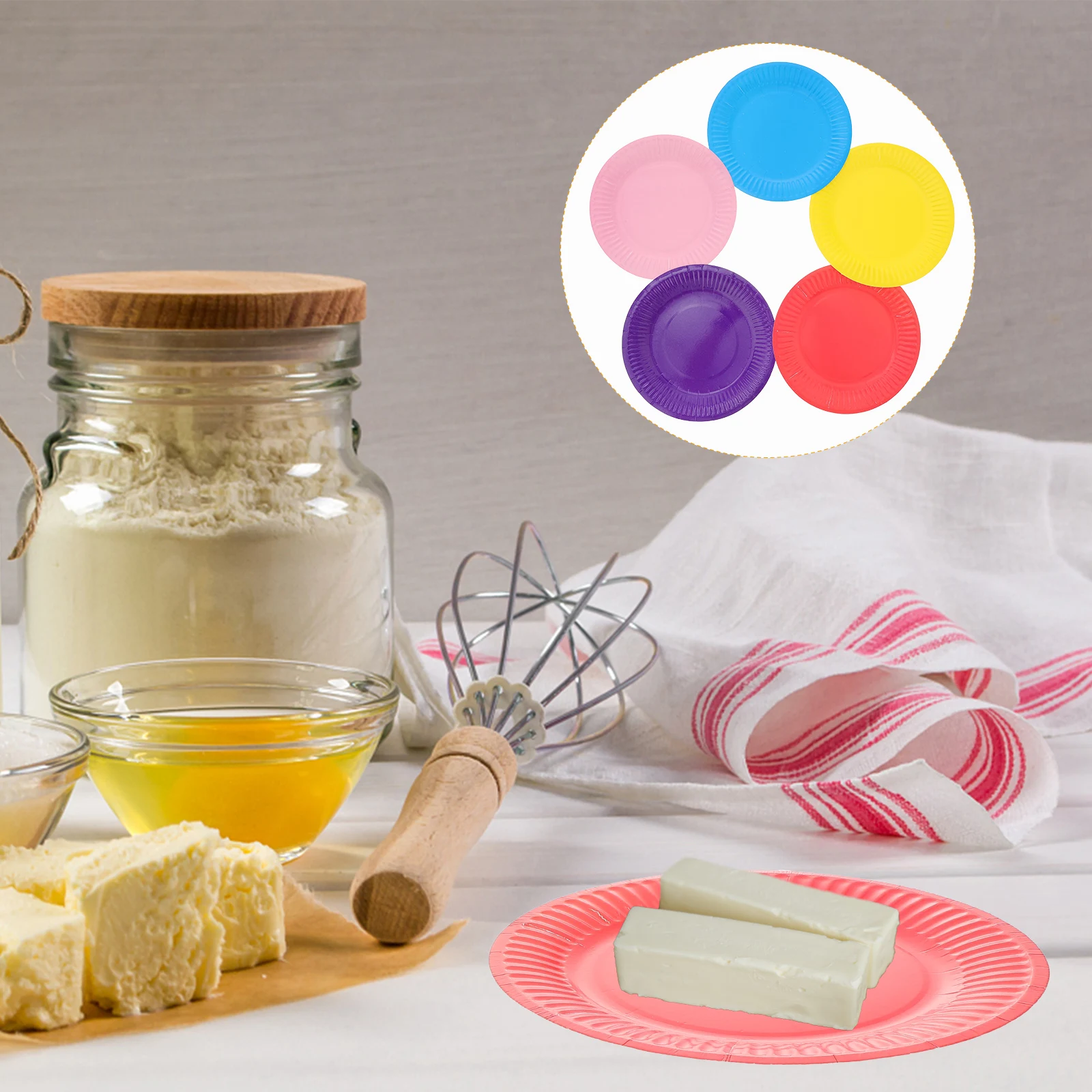 50 Pcs Paper Plates Disposable Tray Birthday Cake Celebration Party Wedding Platter Decorations Child