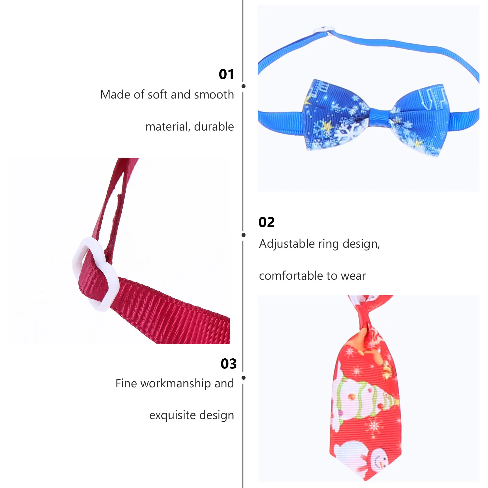 

16 Pcs Pet Bow Tie Accessories Adjustable Collars Cat Neckties Christmas Party Favors Ribbon Xmas Supplies Photography Props