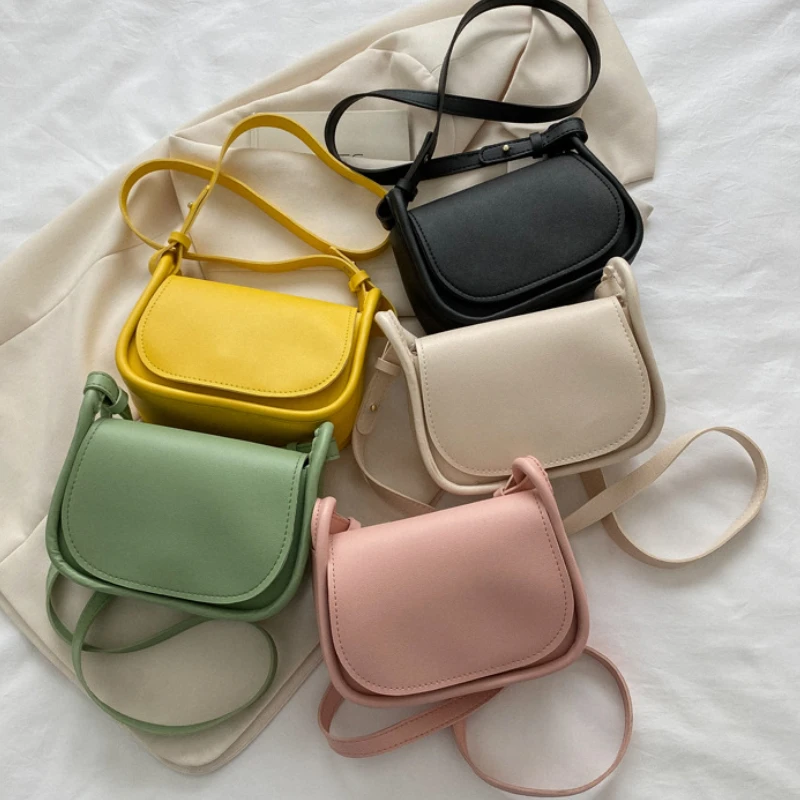 Solid Color PU Leather Bags for Women Stylish and Simple Mini Bag 2024 Small Square Bag Bolsos Para Mujer Drop Shipping