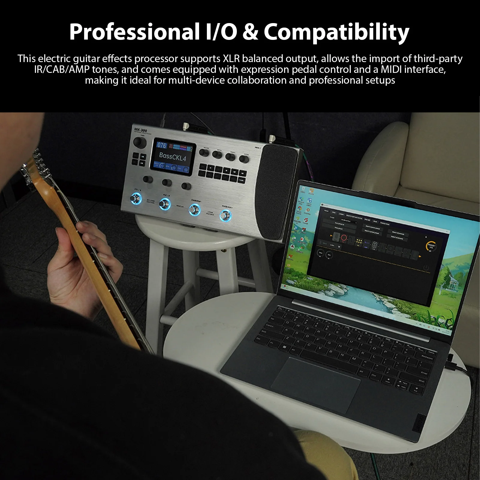 M-VAVE ギターエフェクタープロセッサー 120種類のアンプモデル ドラムマシン ループ MIDIインターフェース リアンプ ポータブルギターマルチエフェクトペダル