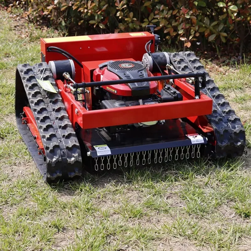7.5hp Track Mounted Remote Control Electric Lawn Mower for Slope Rough Terrain Industrial Commercial Use Durable