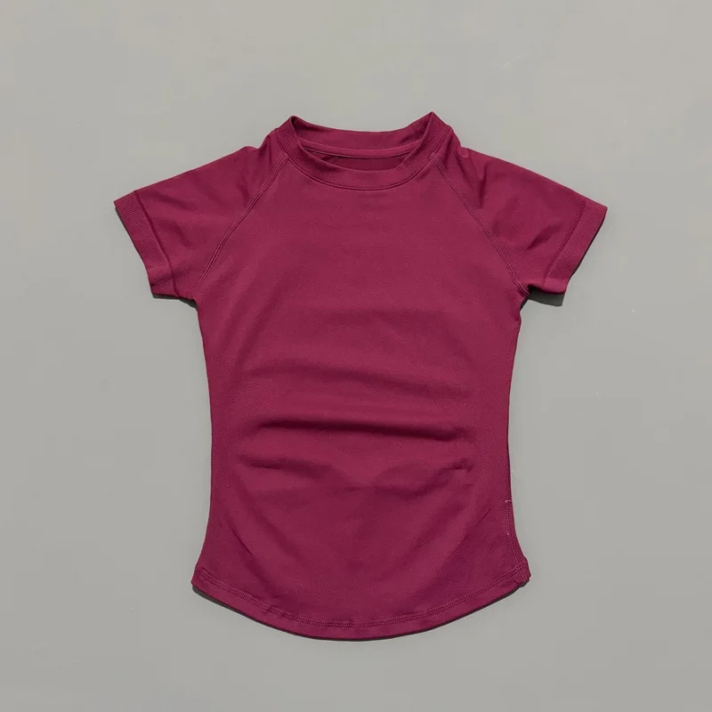 Sporttop met korte mouwen Dames Naadloos Yoga Turnpakje Kleding Hardloopsport T-shirt Gym Yoga Slim Fitness Actief Top-T-shirt