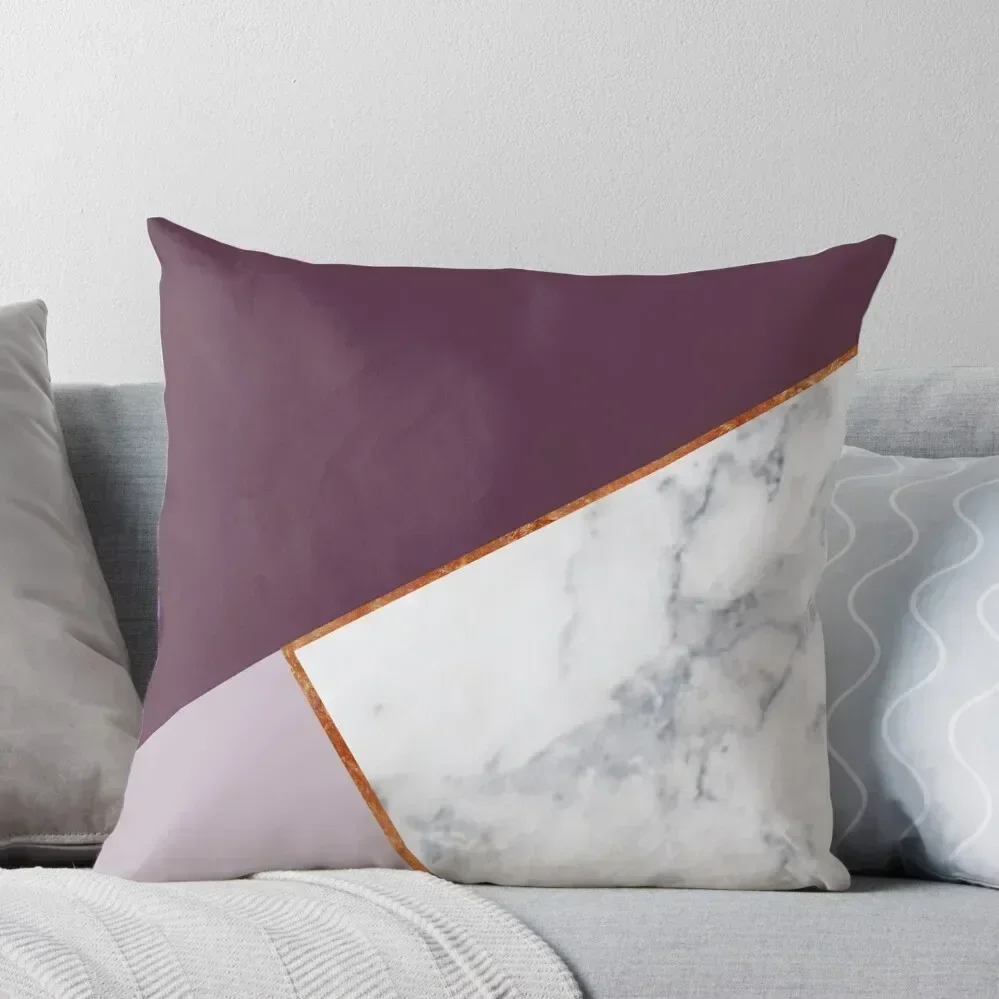 

MARBLE PLUM PURPLE LAVENDER COPPER GEOMETRIC Throw Pillow pillows decor home Rectangular Cushion Cover pillow