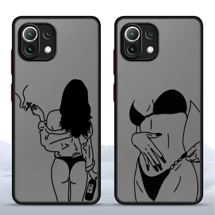 حافظة ناعمة لهاتف Xiaomi Mi 12T 11T Pro 11 Lite 11T 12X Line Art Beautifu