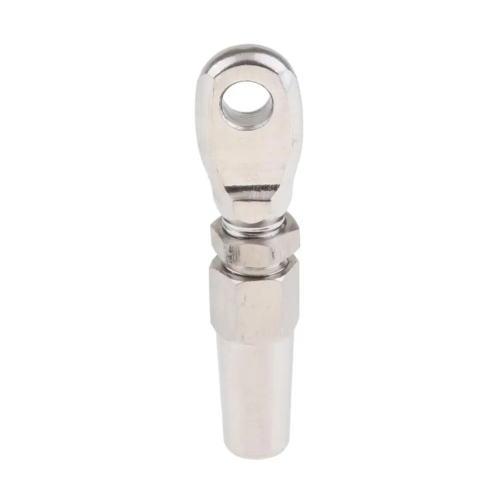 Marine 316 Stainless Steel Eye Shape Terminal Ring Eyelet Hook, Swageless Eye