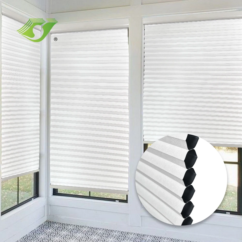 Grey Cellular Cordless Honeycomb Blinds, Window Shade, Classic Design, Reduction Noise, Bedroom, Living Room,  Home Decoration