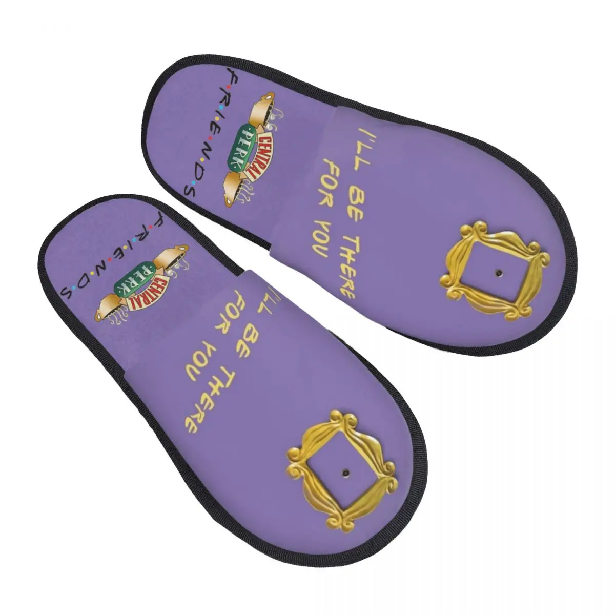 Custom Funny Friends TV Show Cozy Scuff With Memory Foam Slippers Women Central Perk Cafe Comic Spa House Shoes