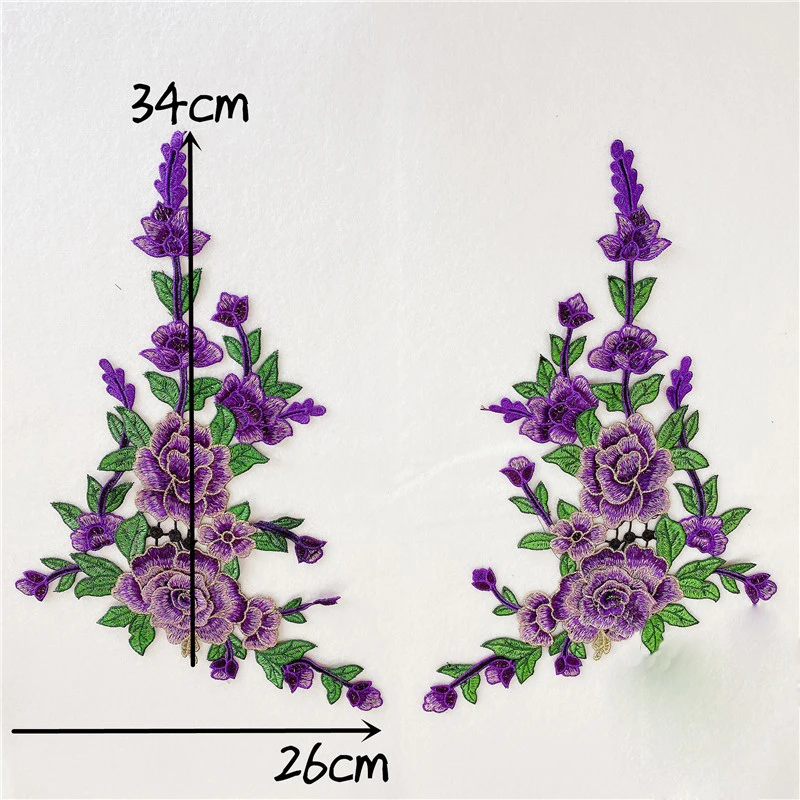 3Pcs/Set Patches Flowers Embroidered Sew on Repair For Clothing Jacket Applique DIY Accessory