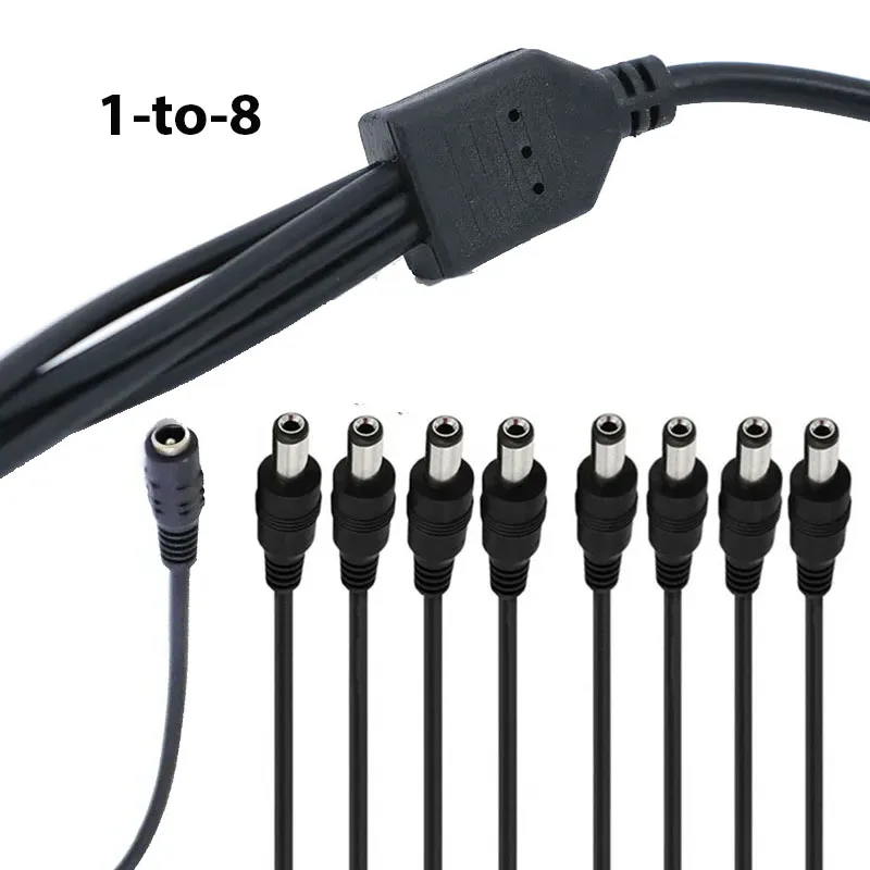 

(1 Female to 8 Male)DC 5.5x2.1mm Connector 1-to-8 Power Splitter Cable 5V 12V Power Supply for 8 CCTV Cameras
