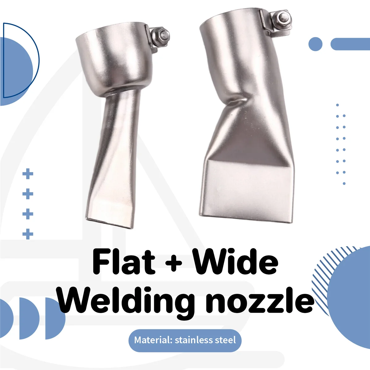 ABNJ 2Pcs Welding Flat Nozzle, 20mm Small+40mm Large Tip for Welder Tool Stainless Steel Hot Air Heat Nozzle