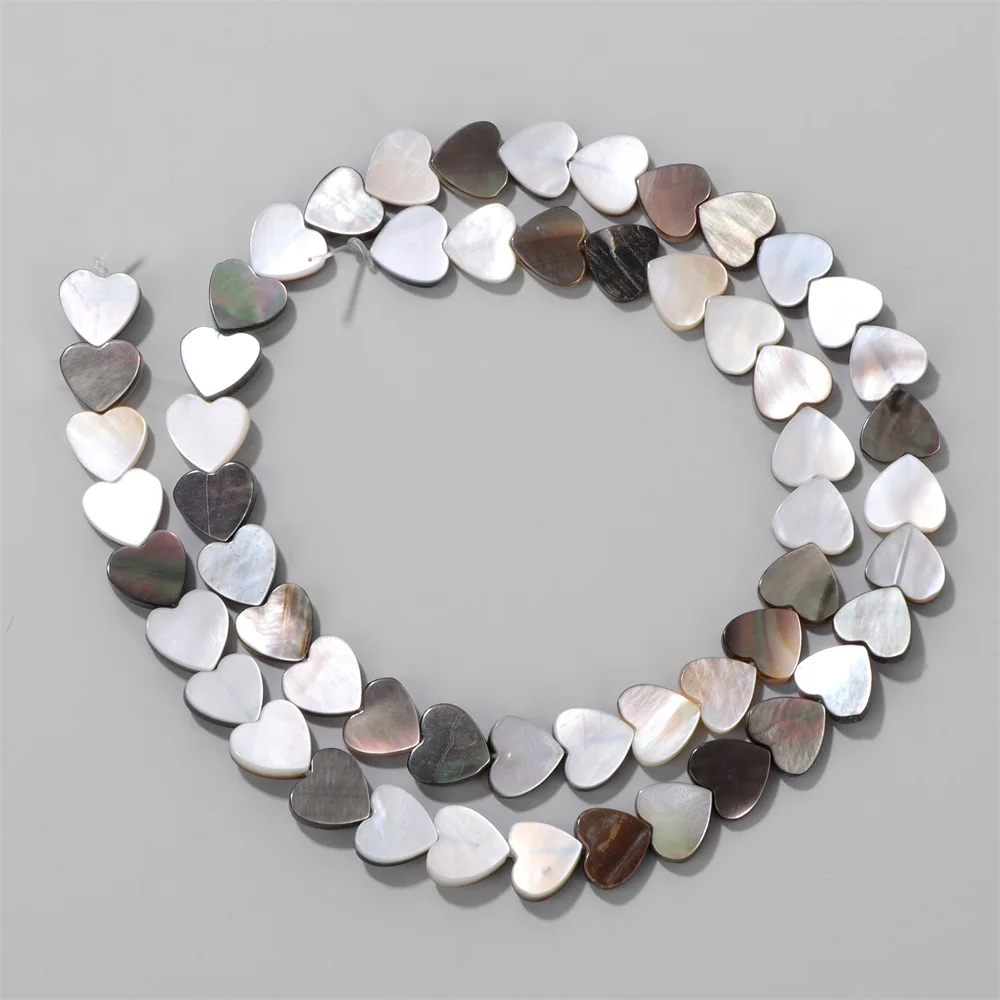 Natural Grey Shell Bead Heart Love Leaf Drop Water Shape Mother Of Pearl Loose Spacer Beads For Jewelry Making Accessories DIY