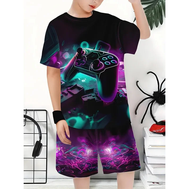 

2025 Summer Cosplay Costumes Girls Clothes Children Clothing Set Boys T Shirt Tees Tops+shorts Tracksuit Suits for Kids Set