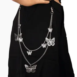 Women's Fashion Waist Chains Full Metal Hollow Beautiful Butterfly Chains Jeans Trousers Decorations Skirt Accessories