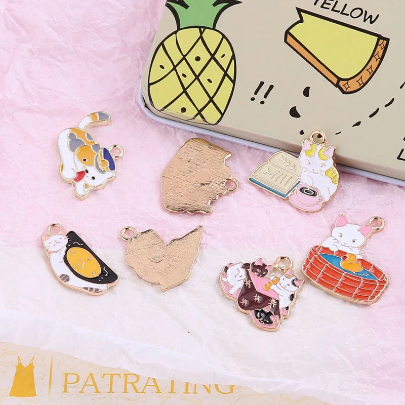 1pcs Diy Jewelry Accessories Fun Cartoon Cute Pet Cute Kitten Earrings Pendant Diy Material Handmade Keychain Charms