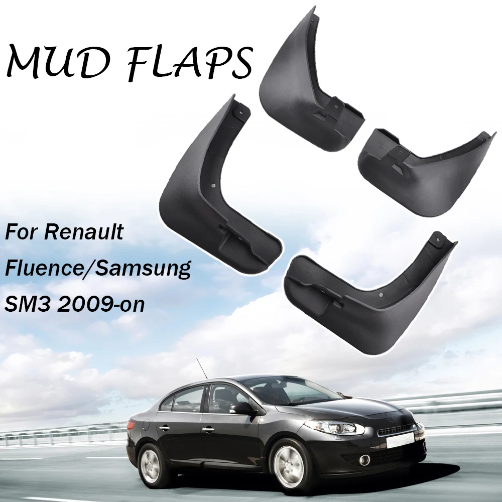 4X Mud Flaps For Renault Fluence Samsung SM3 Z.E 2009 - 2020 Splash Guards Mudguards Front Rear 2010 2011 2012 2013 2014 2015 16