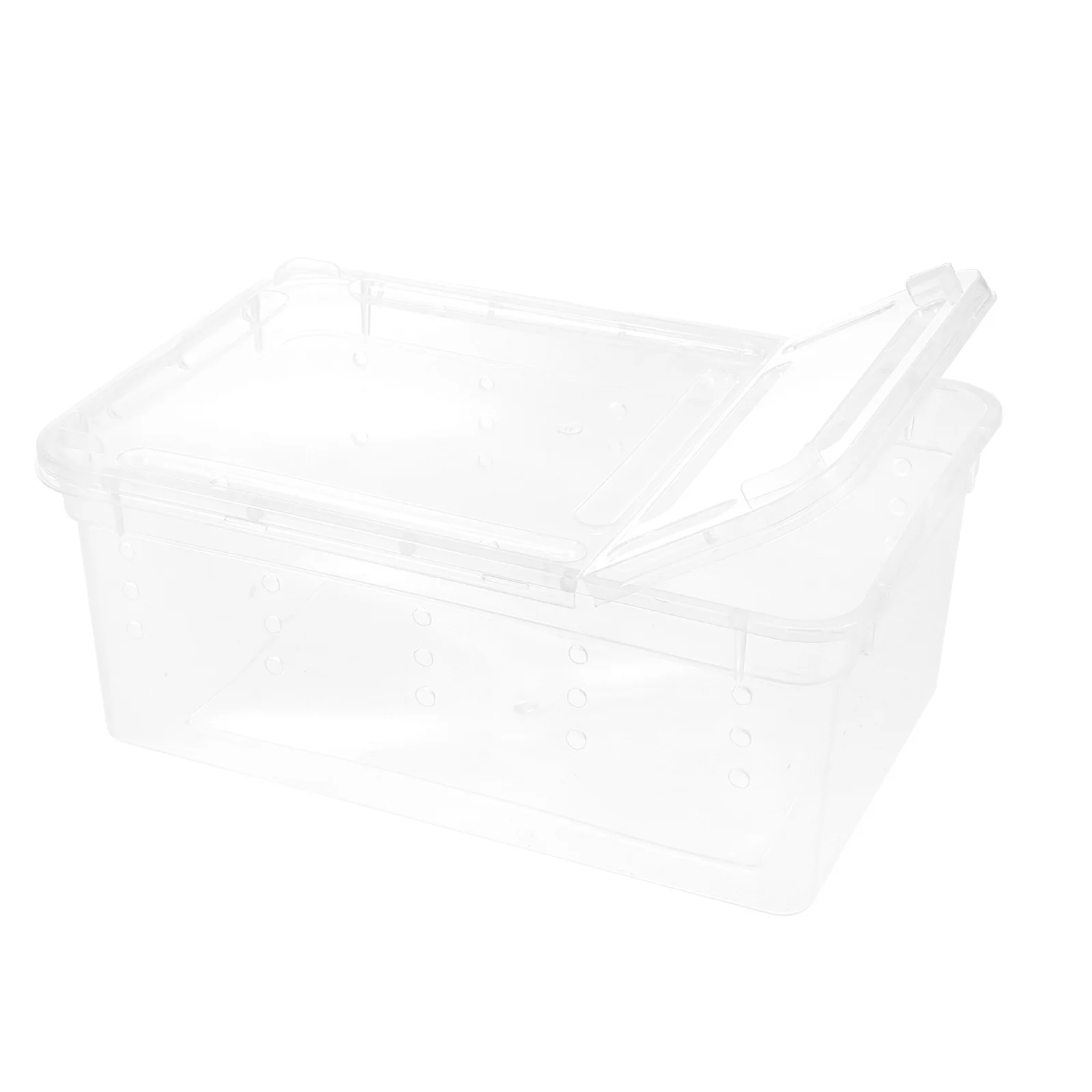 

1Pcs Clear Plastic Reptile Feeding Box Medium Size Breeding Tank for Snakes Spiders Gecko Hermit Crabs