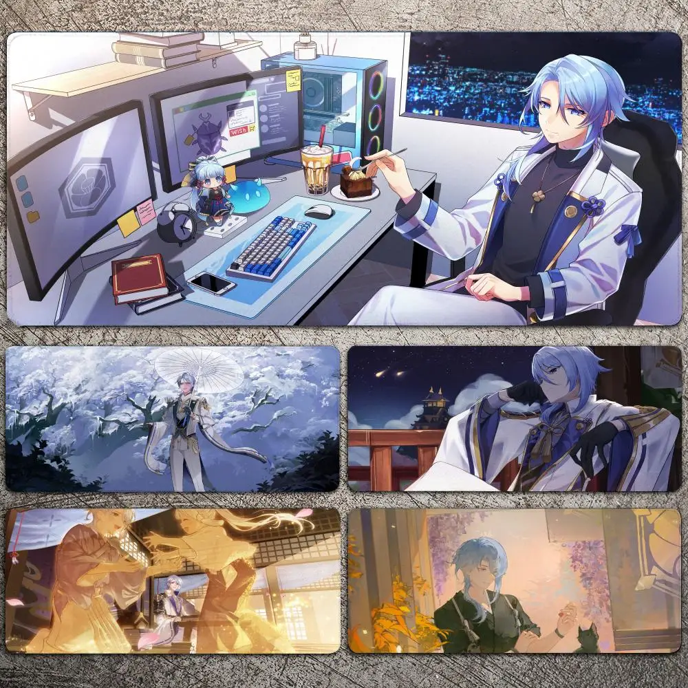 

Kamisato Ayato Genshin Impact Mousepad Large Gaming Mouse Pad LockEdge Thickened Computer Keyboard Table Desk Mat