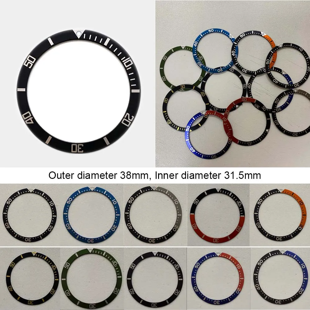

38mm Watch Bezel Aluminum Insert Ring Inner Diameter 31.5mm Modified Bezels Watches Accessories