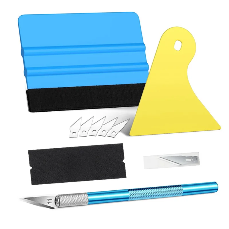 New Car Vinyl Wrapping Tool Kit Vinyl Scraper Cutter Film Squeegee Plastic Vinyl Spatulas Wrap Film Tools Window Tinting Tools