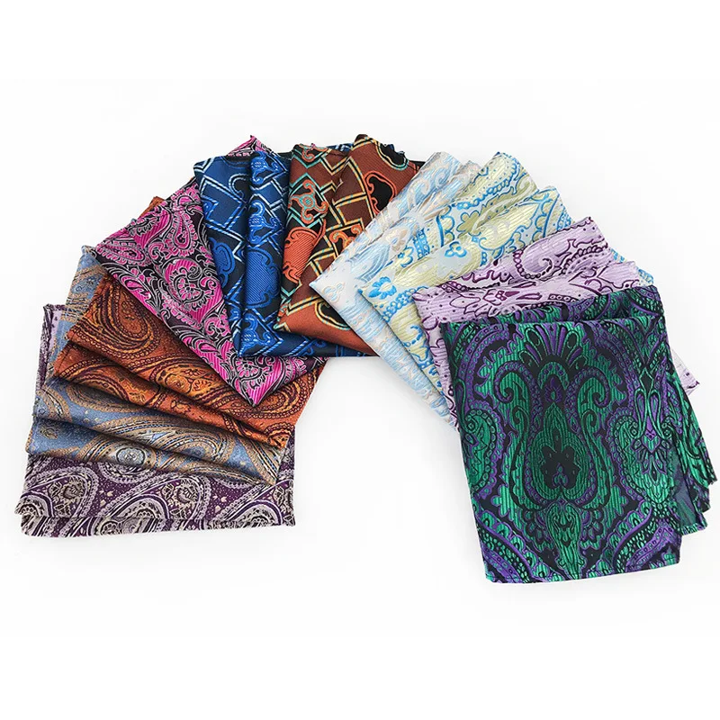 Variety Trendy Men Handkerchief Pocket Hanky Silk Pocket Squared Handkerchief Paisley Cashew Ties Hankerchief Men