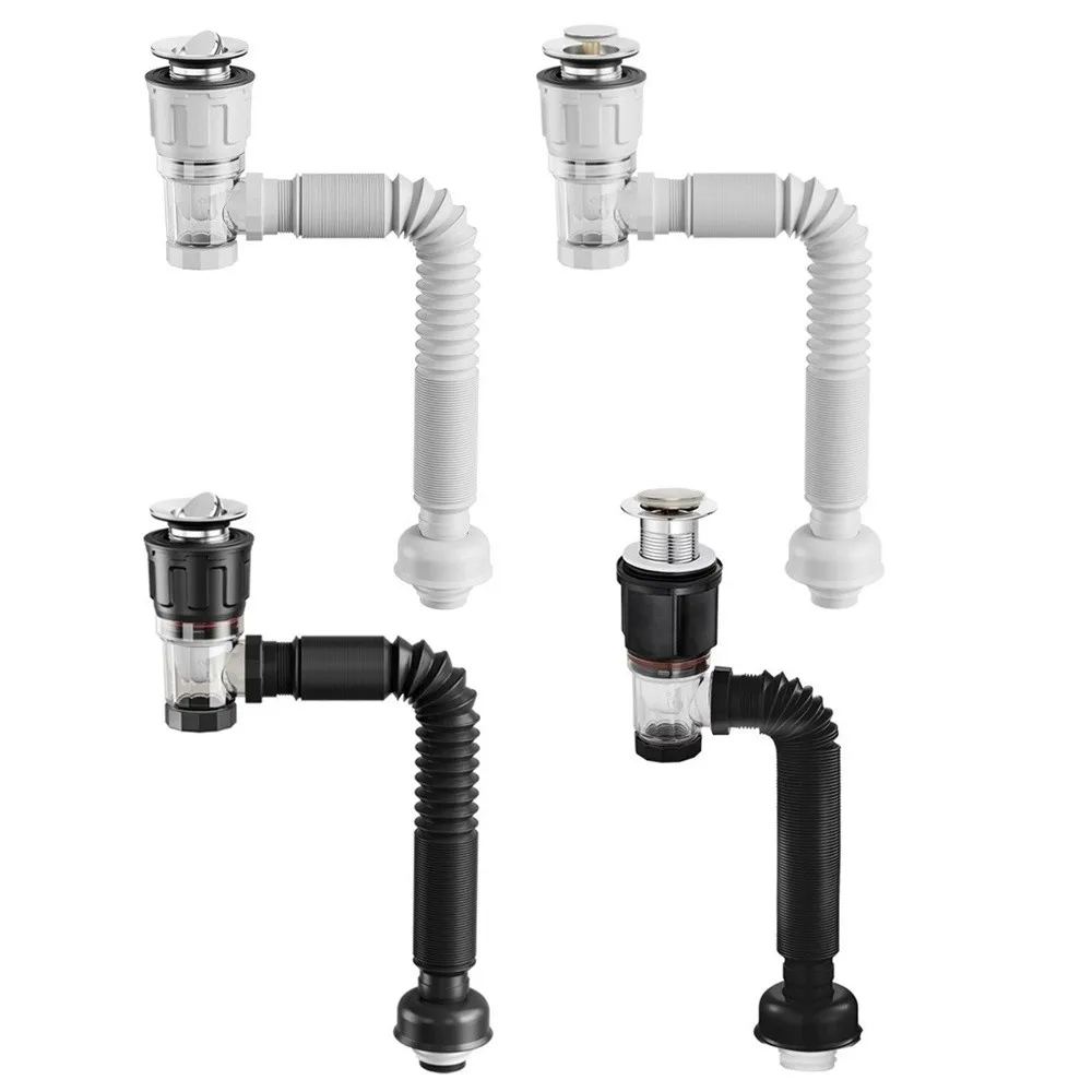 Retractable Flip Top Drain Pipe​​ Adjustable Length​​ ​​Easy Installation​​ ​​Kitchen Water Hose Strainer