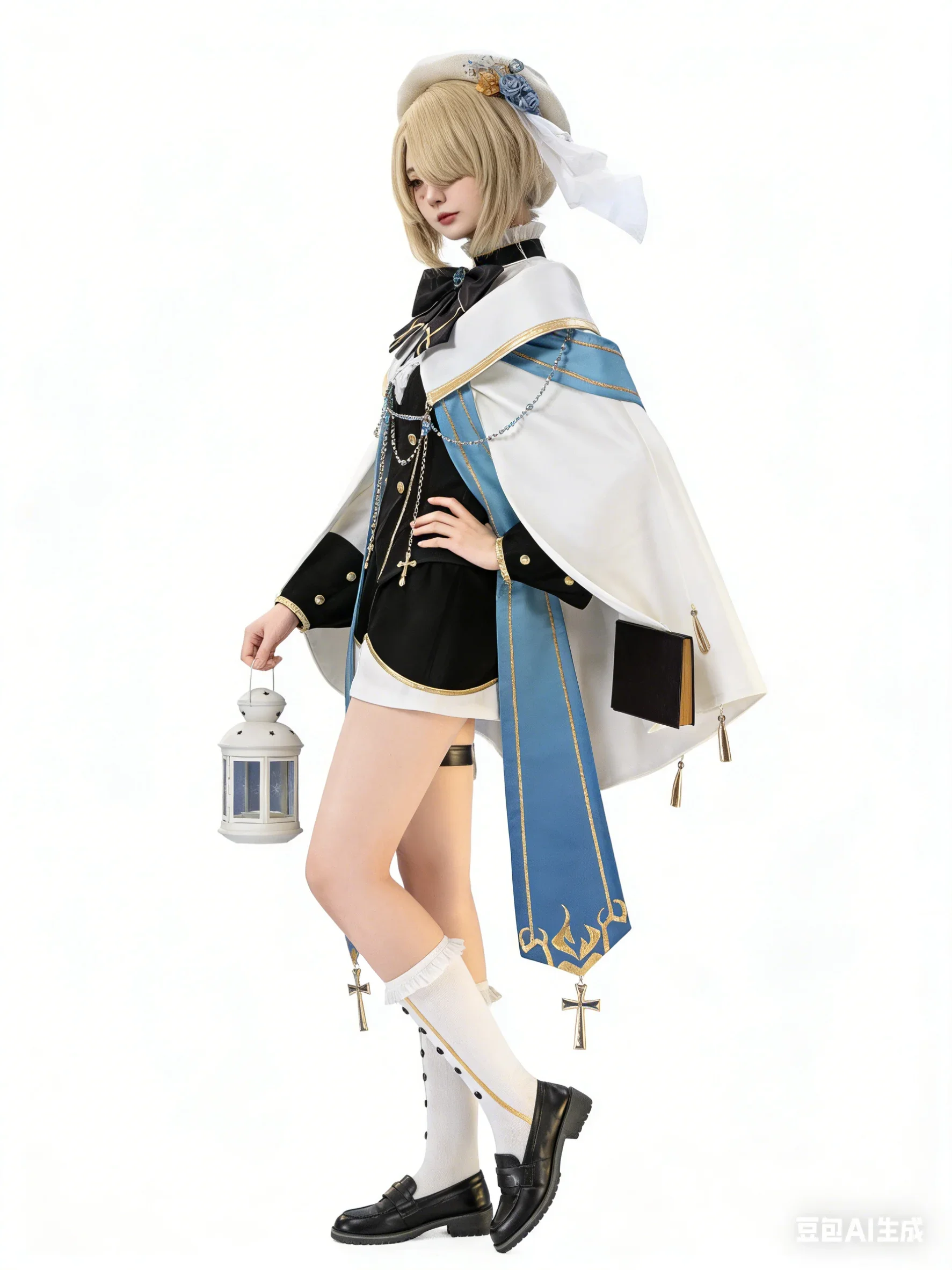 Freminet Genshin Impact Anime Game Cosplay Costume Wig Pure White Melody Party Role-playing Costumes Have Been Matched with Wigs view 4