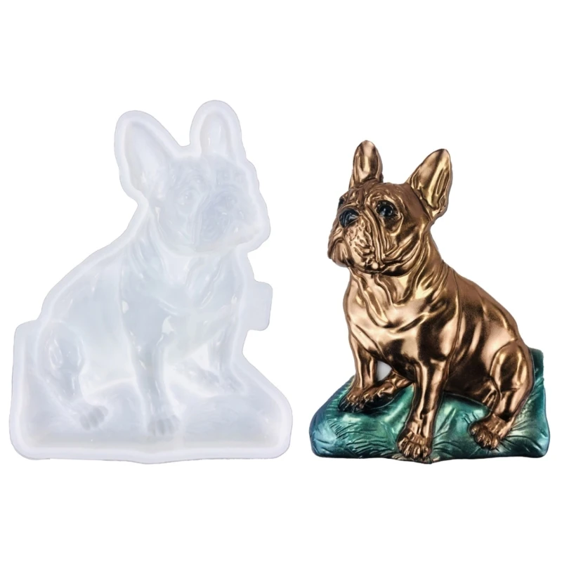 F42F Dog Epoxy Resin Molds Large Animal Silicone Mold for Wall Hanging Desktop Ornament Home Decorations Christmas Gift