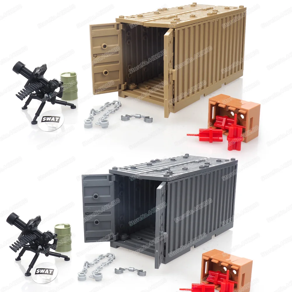 Special Forces Fight Storehouse Building Block Container Figures Weapons War Equipment Scenes Model Child Christmas Gift Boy Toy