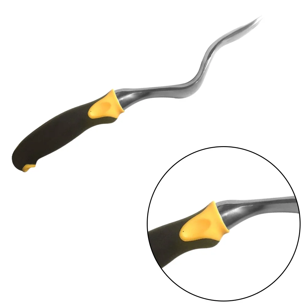 

1pc Long Handle Metal Weeding Tool Two Prong Fork Garden Weeder For Root Removal Manual Weeding Shovel Portable Grass Puller